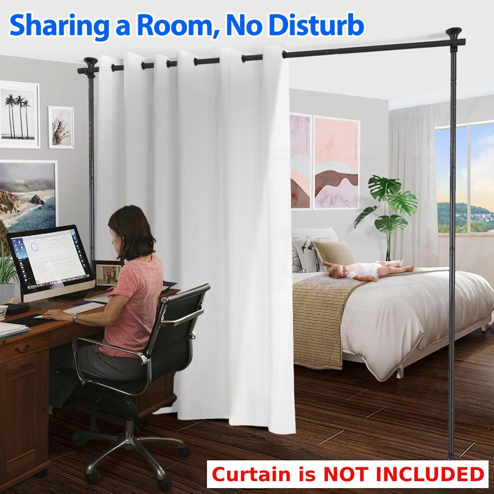 Room Divider Curtain Rod - Black: image 4